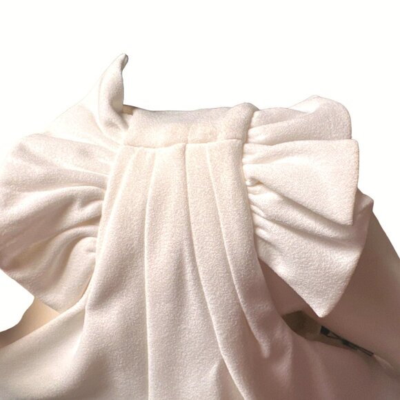 Calvin Klein Elegant White One-Shoulder Dress With Bow Accent Zipper Back  Sz 8 - Picture 9 of 15